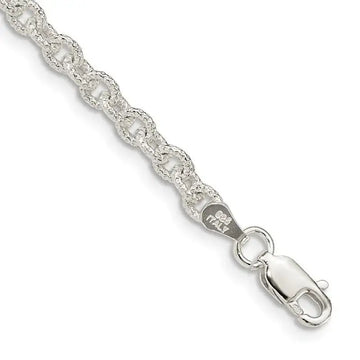Sterling Silver 3.75mm Fancy Rolo Chain Bracelet - Larson Jewelers