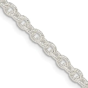 Sterling Silver 3.75mm Fancy Patterned Rolo Chain Necklace - Larson Jewelers