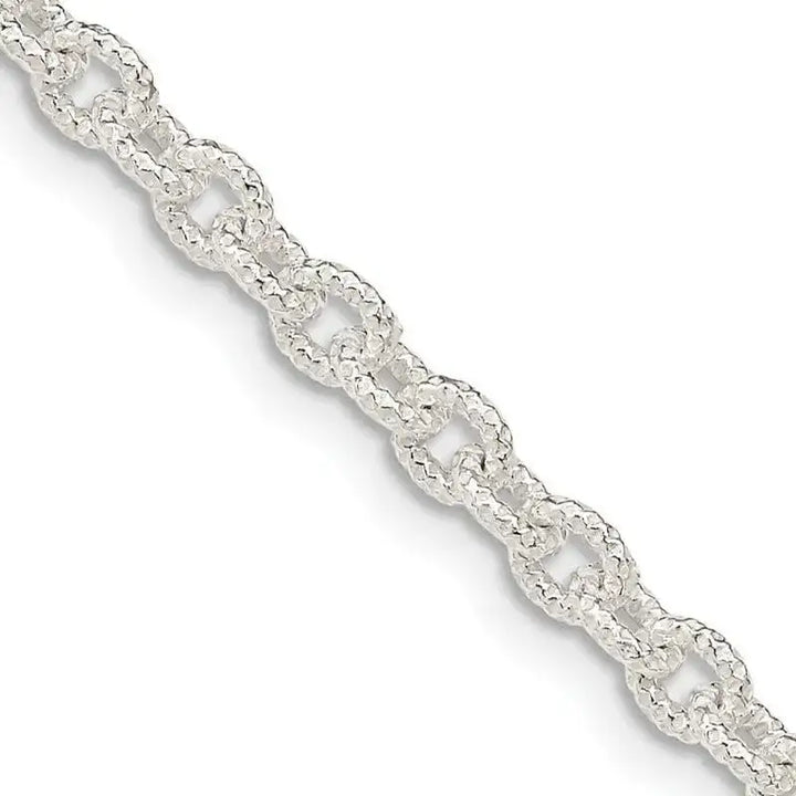 Sterling Silver 3.75mm Fancy Patterned Rolo Chain Necklace - Larson Jewelers