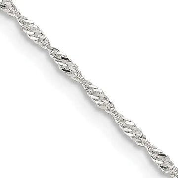 Sterling Silver 1.4mm Singapore Chain Necklace w/4in ext. - Larson Jewelers