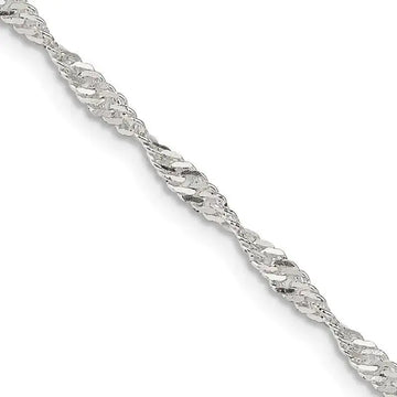 Sterling Silver 2.25mm Singapore Chain Necklace - Larson Jewelers