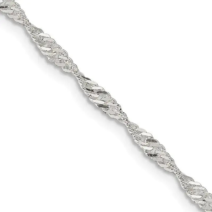 Sterling Silver 2.25mm Singapore Chain Necklace - Larson Jewelers