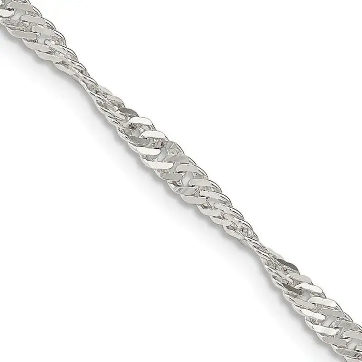 Sterling Silver 3mm Singapore Chain Necklace - Larson Jewelers