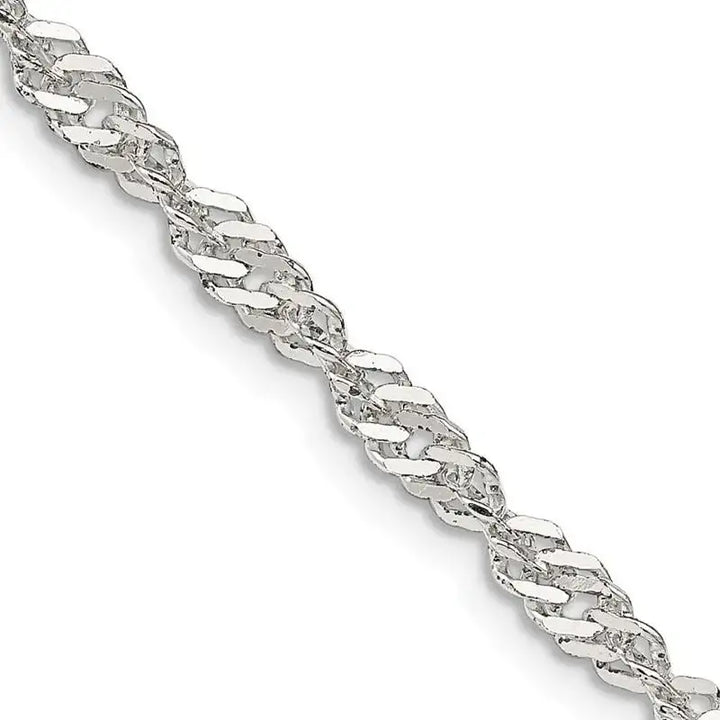 Sterling Silver 3.5mm Singapore Chain Necklace - Larson Jewelers