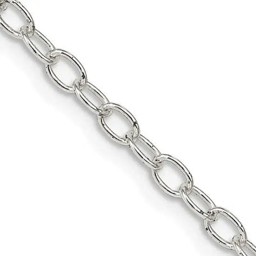 Sterling Silver 3.4mm Oval Cable Chain Necklace - Larson Jewelers