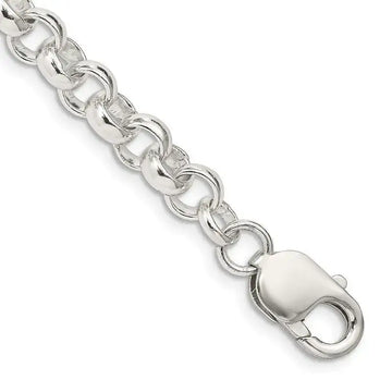 Sterling Silver 6.75mm Rolo Chain Bracelet - Larson Jewelers