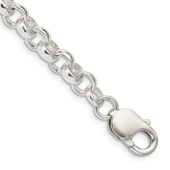 Sterling Silver 6.75mm Rolo Chain Bracelet - Larson Jewelers