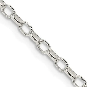 Sterling Silver 2.5mm Oval Fancy Rolo Chain Necklace - Larson Jewelers