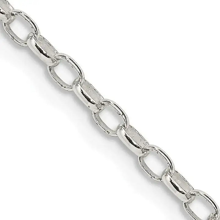 Sterling Silver 2.5mm Oval Fancy Rolo Chain Necklace - Larson Jewelers