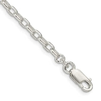 Bracelet chaîne rolo ovale fantaisie en argent sterling de 3,2 mm