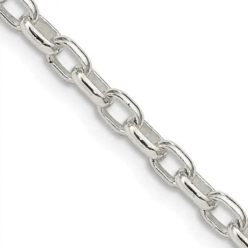Sterling Silver 3.2mm Oval Fancy Rolo Chain Necklace - Larson Jewelers