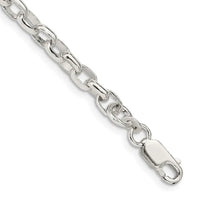 Bracelet chaîne rolo ovale fantaisie en argent sterling de 4,4 mm