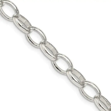 Sterling Silver 8mm Fancy Rolo Chain Necklace - Larson Jewelers