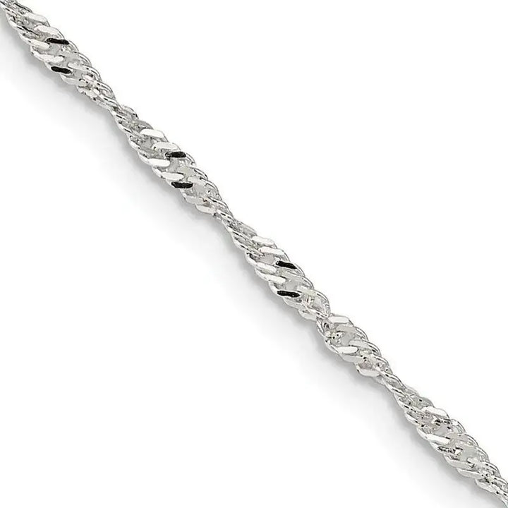 Sterling Silver 1.75mm Singapore Chain Necklace w/2in ext. - Larson Jewelers