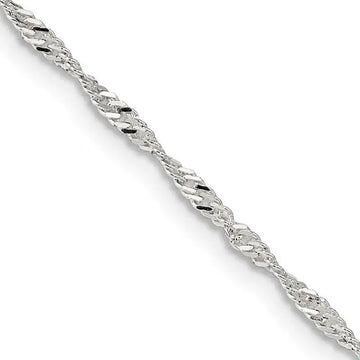 Sterling Silver 1.75mm Singapore Chain Necklace w/4in ext. - Larson Jewelers