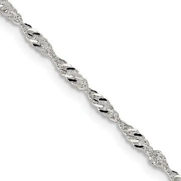 Sterling Silver 2mm Singapore Chain Necklace - Larson Jewelers