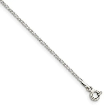 Sterling Silver 1.4mm Figaro Chain Bracelet - Larson Jewelers