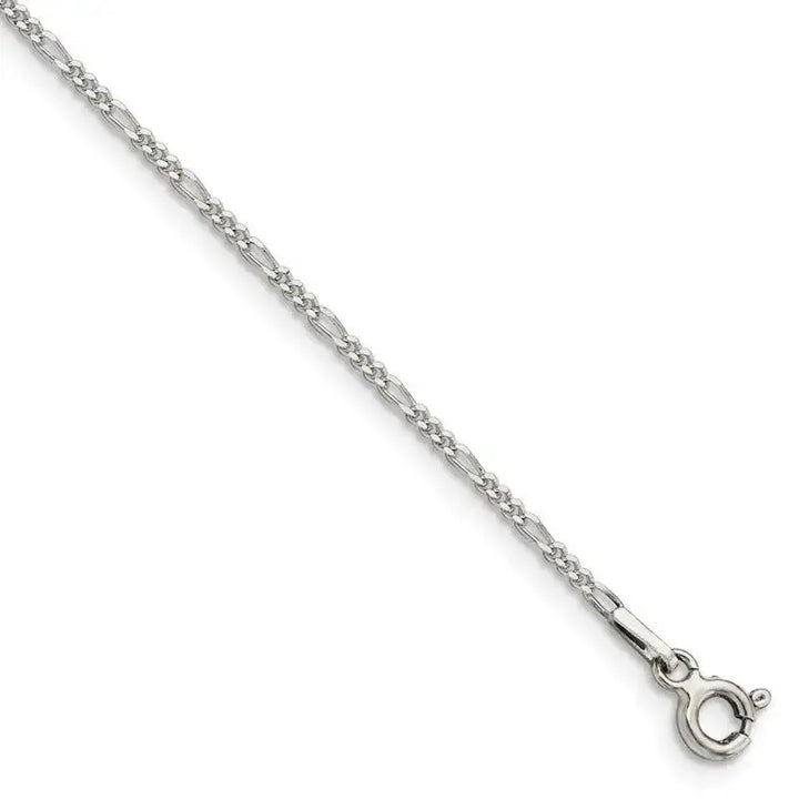 Sterling Silver 1.4mm Figaro Chain Bracelet - Larson Jewelers