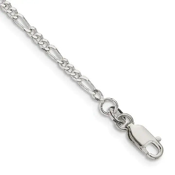 Sterling Silver 2.25mm Figaro Chain Bracelet - Larson Jewelers