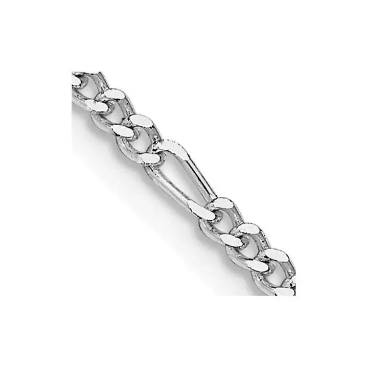Sterling Silver Rhodium-plated 2.25mm Figaro Chain Necklace - Larson Jewelers