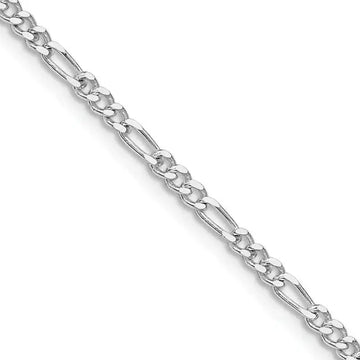 Sterling Silver Rhodium-plated 2.5mm Figaro Chain Necklace - Larson Jewelers