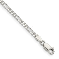 Bracelet chaîne Figaro en argent sterling de 2,85 mm