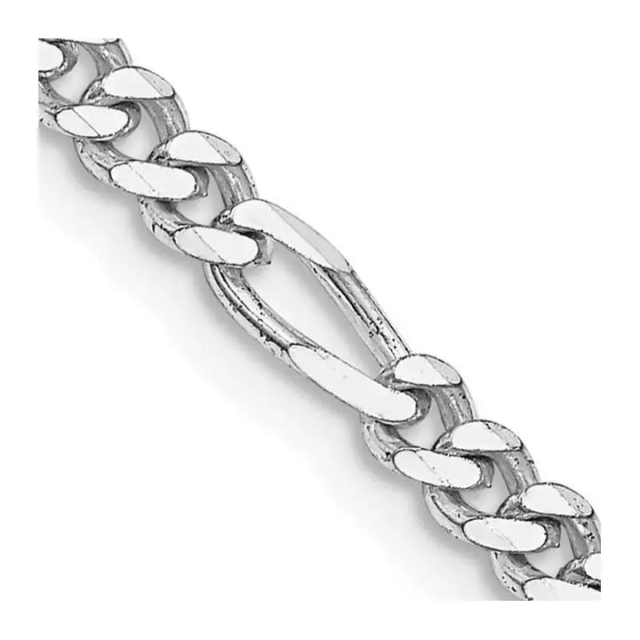 Sterling Silver Rhodium-plated 3.5mm Figaro Chain Necklace - Larson Jewelers