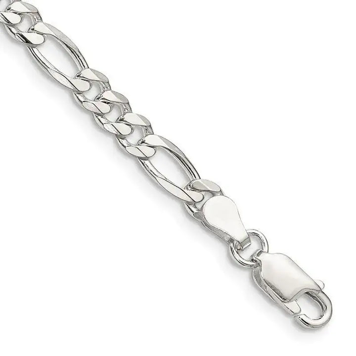 Sterling Silver 4.5mm Figaro Chain Bracelet - Larson Jewelers