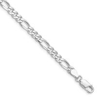 Sterling Silver Rhodium-plated 4.5mm Figaro Chain Bracelet