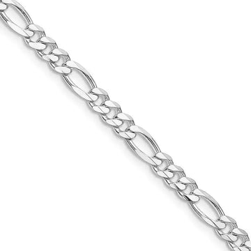 Sterling Silver Rhodium-plated 4.5mm Figaro Chain Necklace - Larson Jewelers