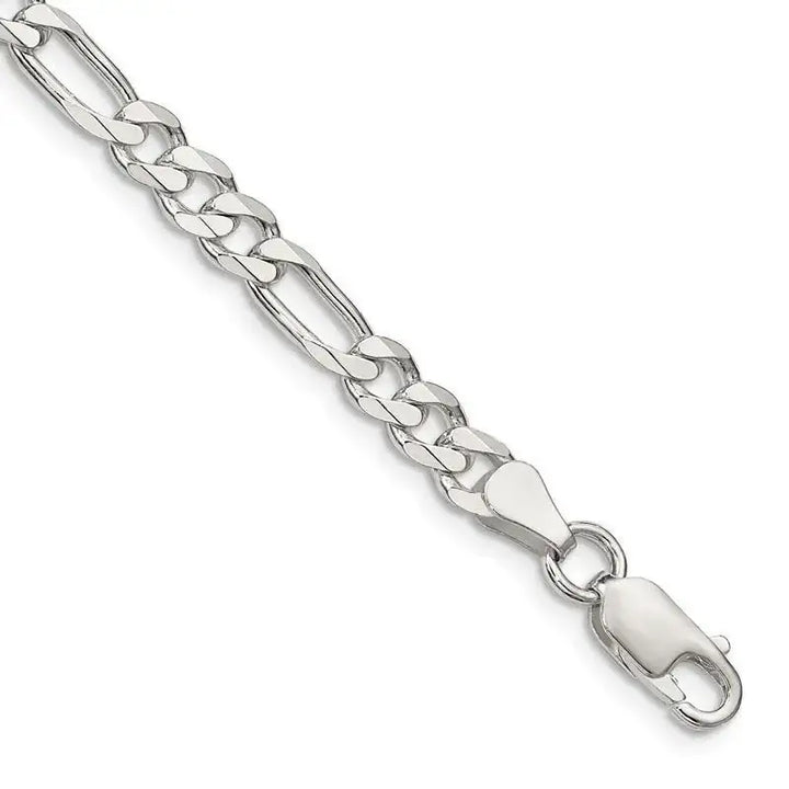 Sterling Silver 5.5mm Figaro Chain Bracelet - Larson Jewelers