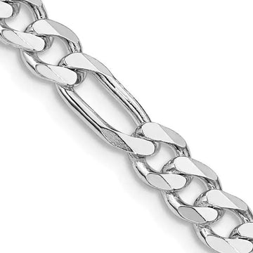 Sterling Silver Rhodium-plated 5.25mm Figaro Chain Necklace - Larson Jewelers