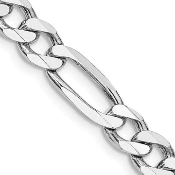 Sterling Silver Rhodium-plated 6.5mm Figaro Chain Necklace - Larson Jewelers