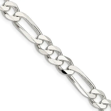 Sterling Silver 7.5mm Figaro Chain Necklace - Larson Jewelers