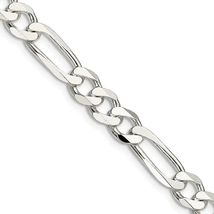 Sterling Silver 7.5mm Figaro Chain Necklace - Larson Jewelers