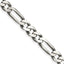 Sterling Silver Antiqued 7.5mm Figaro Chain Necklace