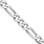 Sterling Silver Rhodium-plated 7.5mm Figaro Chain Necklace