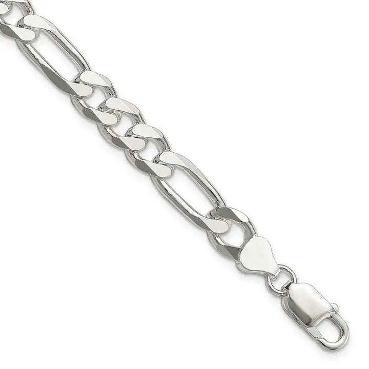 Sterling Silver 8mm Figaro Chain Bracelet - Larson Jewelers