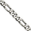 Sterling Silver Antiqued 7.75mm Figaro Chain Necklace