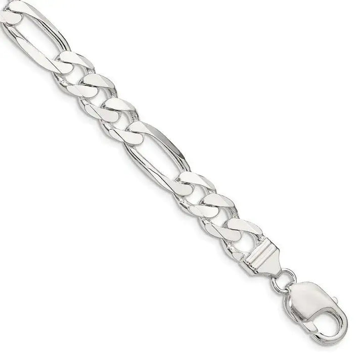 Sterling Silver 9mm Figaro Chain Bracelet - Larson Jewelers