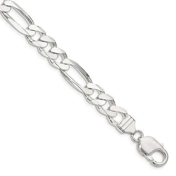 Sterling Silver 9mm Figaro Chain Bracelet - Larson Jewelers