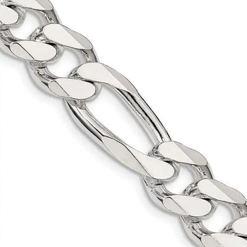 Sterling Silver 10.75mm Figaro Chain Necklace - Larson Jewelers