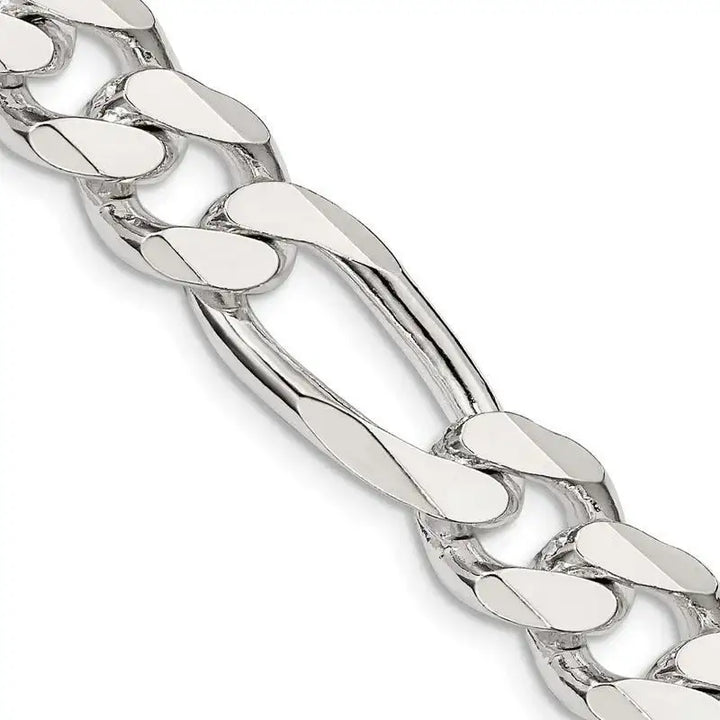Sterling Silver 10.75mm Figaro Chain Necklace - Larson Jewelers