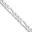Sterling Silver Rhodium-plated 10.75mm Figaro Chain Necklace