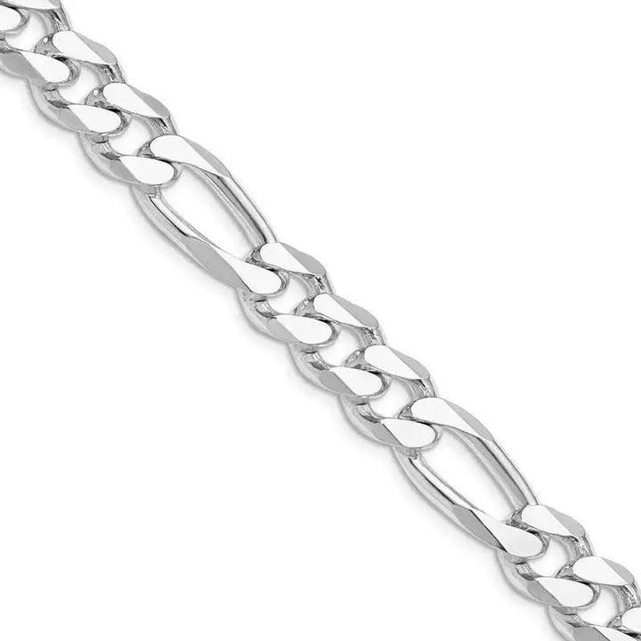Sterling Silver Rhodium-plated 10.75mm Figaro Chain Necklace - Larson Jewelers