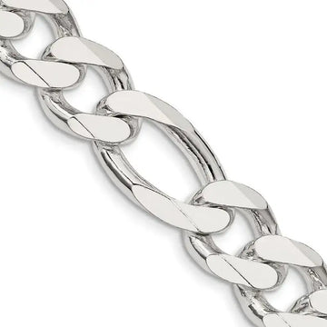 Sterling Silver 13.5mm Figaro Chain Necklace - Larson Jewelers