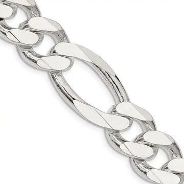 Sterling Silver 15mm Figaro Chain Necklace - Larson Jewelers