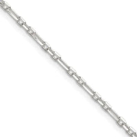 Sterling Silver D/C 2mm 3 Short Plus 1 Long Cable Link Chain Necklace