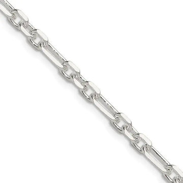 Sterling Silver D/C 4.5mm 3 Short Plus 1 Long Cable Link Chain Necklace - Larson Jewelers