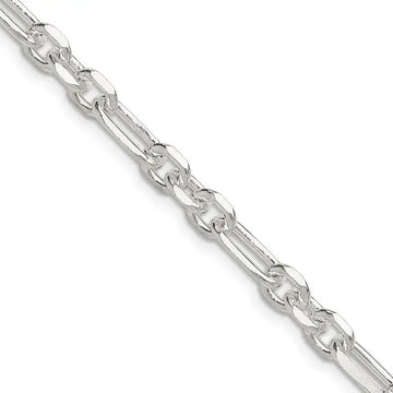 Sterling Silver D/C 6mm 3 Short Plus 1 Long Cable Link Chain Necklace - Larson Jewelers